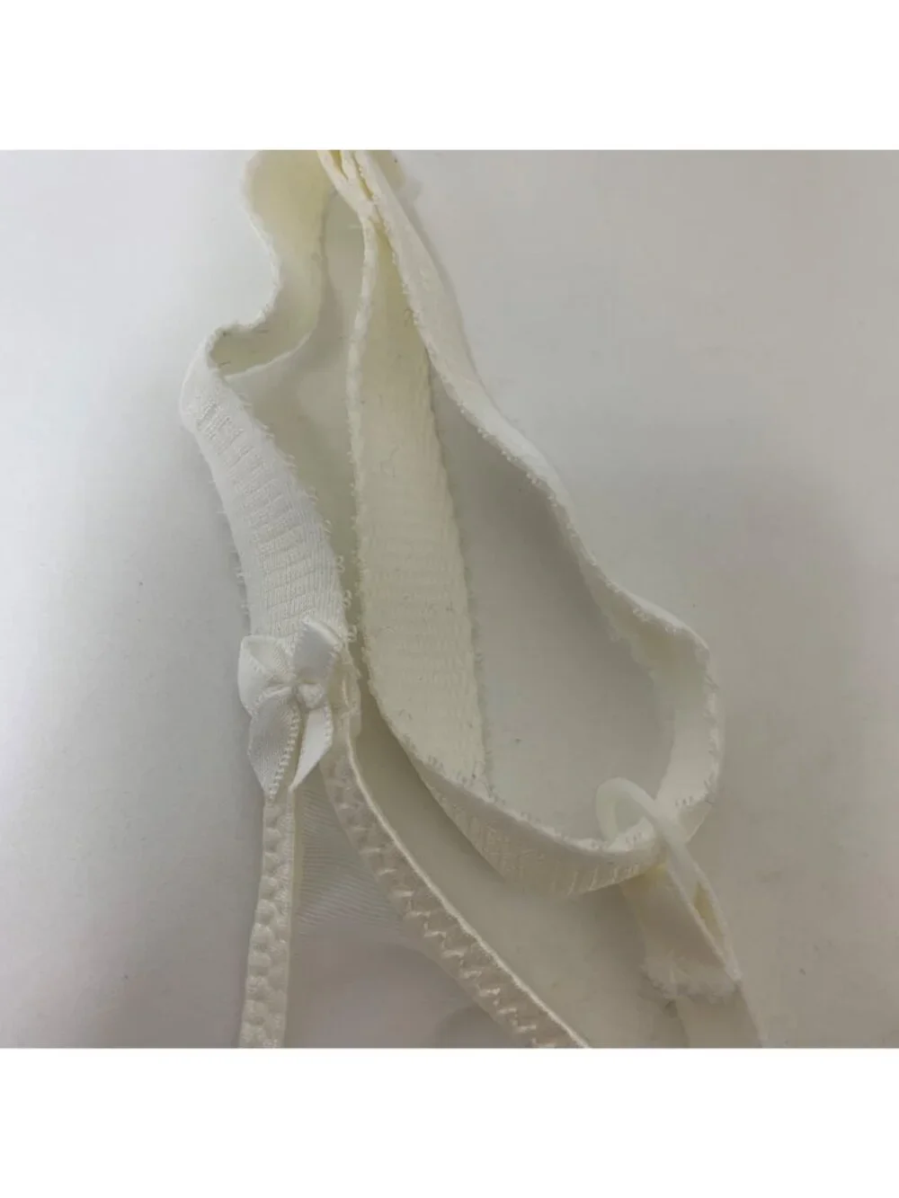 VTG 80s Bali Bra 34C White Satin Lace Underwire Sheer Romantic Bridal